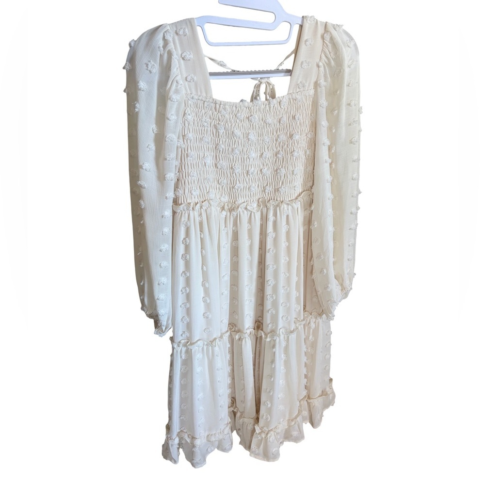 White Birch Midi Dress Cream Size S